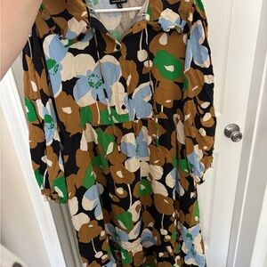 Who What Wear Multicolor Floral Long Sleeve Dress